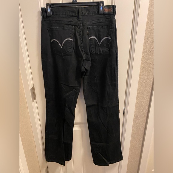 Levis Jeans Black 12 M Stretch 512 Perfectly Slimming Bootcut Stretch Denim 12M - Picture 1 of 8